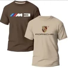 Kit 2 Camiseta Masculina Porche M3 Streetwear 100%Algodão  30.1