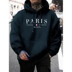 Moletom Masculino Moletom Canguru Blusa de Frio Unissex Moletom Estampado Paris France Moletom Unissex Streetwear Top