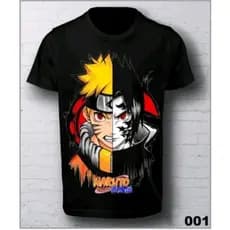 Camiseta Infantil Anime Unisex Naruto Vs Sasuke Uzumaki Shipudden Camisa