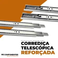 Kit 12 Pares Corrediça Telescópica 50cm H45 Soft Close Renna