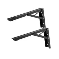 Par De Suporte Mão Francesa Reforçada 35cm Dobrável Preto pintura Epóxi