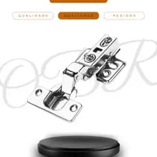 Kit 200 Dobradiças 35mm Inox com Amortecedor Reta ou Curva Renna