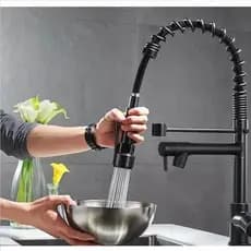 Torneira Gourmet Cozinha Alça Única Com Extensor Spray-Preto