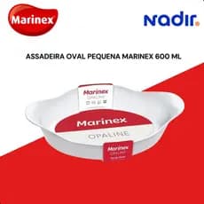 Assadeira Marinex Oval de Vidro Temperado Opaline 600ML