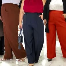 calça feminina pantalona wide leg plus size com elastico nas costas en sensorial