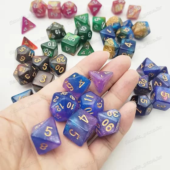 Conjunto de Dados Poliédricos para Jogos - Acessórios de RPG, Material de Lazer e Brinquedos de Entretenimento