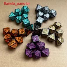 Conjunto de Jogo de Dados com Números de Padrão Oco Jogo de Tabuleiro para DND Pathfinder D&D e RPG, Magic The Gathering