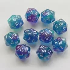 Dados Translúcidos D20 Coloridos para RPG – Vinte Lados para Jogos de Mesa e D&D