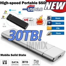 Disco Rígido Externo 30TB Unidade De Externa SSD Portátil 64TB USB3.1 10TB Para Memória De Armazenamento De Dados Notebooks