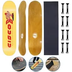 Shape de Skate Profissional Cisco Com Lixa Emborrachada e Parafusos de Base Phillips Pé Vermelho