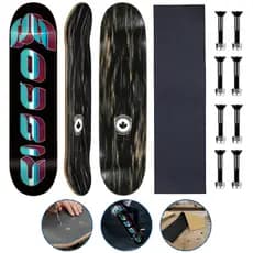 Kit Shape Maple com Lixa Emborrachada e Parafusos de Base Skate Cisco Profissional