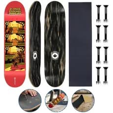 Shape de Maple Canadense Cisco Skate Com Lixa Emborrachada e Parafusos de Base SKT Plaza