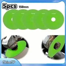 Kit 10/5 Pcs Discos De Diamante Corte De Vidro Polimento Lâmina Fina 150mm Cortador
