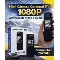 Mini Gravador Portátil P1 1080P Áudio e Vídeo Bateria 800mAh USB-C