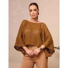 Poncho #MX-50 tricot ponto crochê furos capa sobreposição outono e inverno 2025 moda feminina