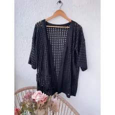 Kimono #MX-43 cardigan manga curta tricô verão moda feminina