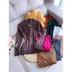 blusa de suéter #MX-49 Gola redonda plus size básica moda feminina