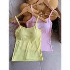 kits 2pcs,Blusa Regata com bojo #059 alçinha fina material ribana canelada verão moda feminina
