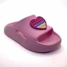 Chinelo Slide Nuvem Menina Feminino Eva Macio Confortável Antiderrapante Durável Coração Popt