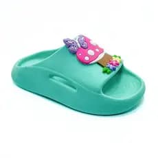 Sandália Chinelo Slide Nuvem Menina Infantil com Cogumelo Borboleta Leve Confortável Moda