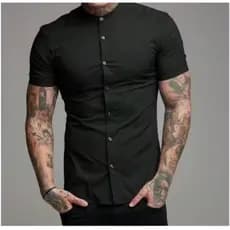 No.1 Camisa Gola Padre Masculina Manga Curta