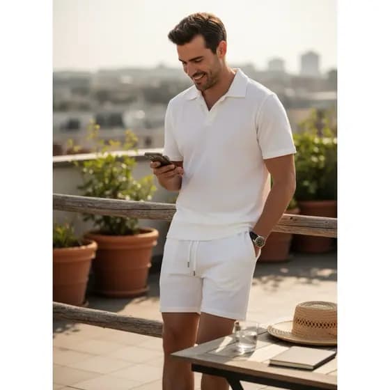 No.10 Conjunto Masculino Polo e Bermuda | Casual Premium | 4 Cores Disponíveis