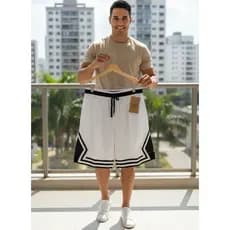 No.14 Bermuda Masculina Esportiva Mesh com Forro Interno | Leve, Respirável e Secagem Rápida