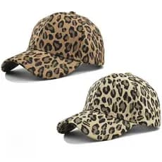 Nova cúpula chapéu leopardo impressão boné de beisebol ao ar livre Sun-Proof All-Match Ins Peaked Cap V4GE