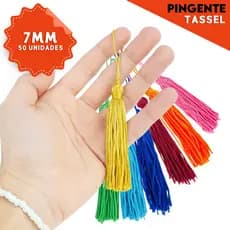 Pingente De Seda Tassel 7 Cm - Franja - Pacote Com 50 Unidades - Diversas Cores - Mazzal