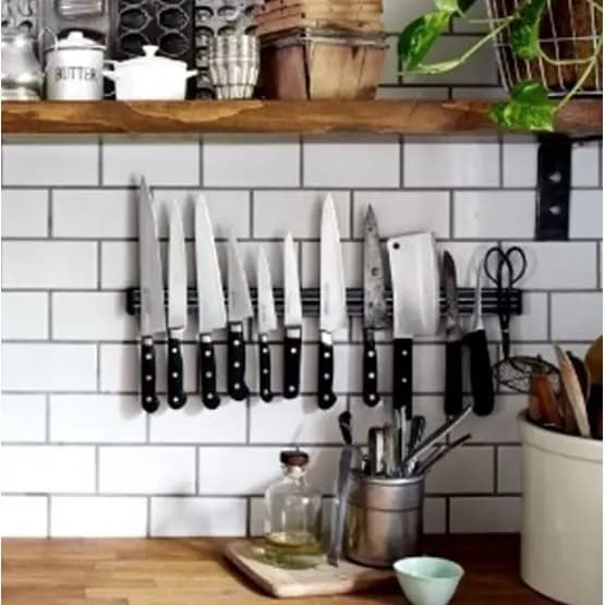 Barra Magnética Imantada de 33 cm  para Facas Cozinha Ferramentas e Utensílios
