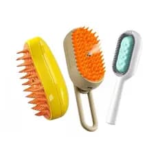Kit 3 Escova A Vapor Gatos Cães 3 Em 1 Elétrica Premium Luxo