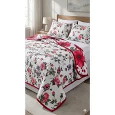 Kit Cobre Leito Estampado Dupla Face Queen- 2,40x2,60.