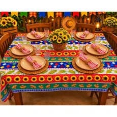 Toalha de Mesa Estampada Junina , Oxford 4 e 6 cadeiras.