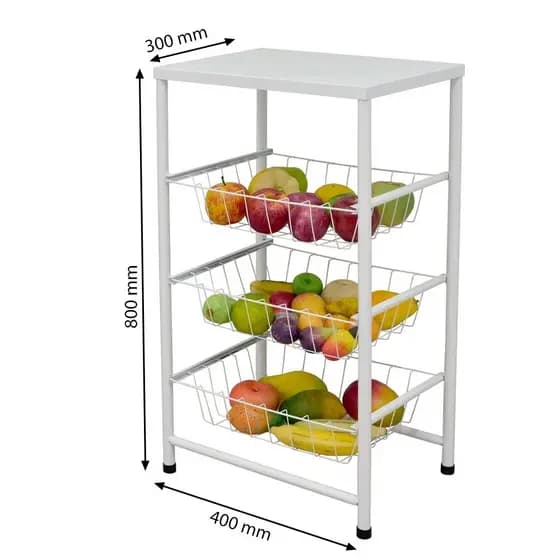 Fruteira de Aço Plus com cestos