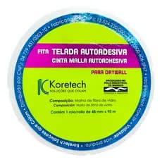 Fita Telada Fibra De Vidro Drywall Autoadesiva 90m X 48mm