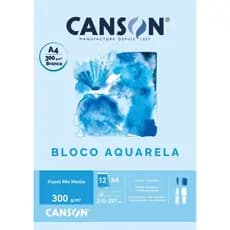 Bloco De Papel Canson Aquarela  300g A4 12 Folhas Pintura Artística Profissional