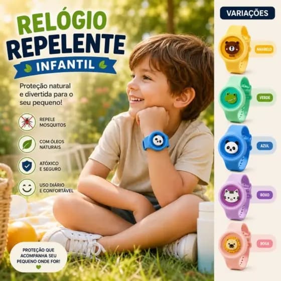 Relógios Repelentes Infantis – Proteção Natural e Divertida!