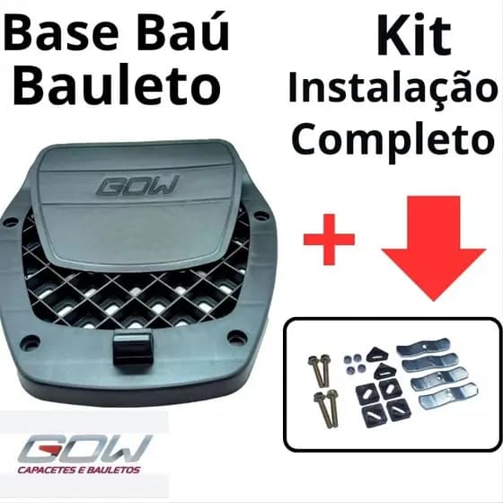 Base Baú Bauleto Moto GOW G33 G40  30 33 40 47 Litros Para BROS, XRE 300, Fazer  e Twister