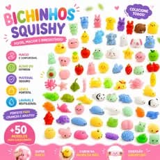 Squishy Mochi Bichinhos Kit 25/50/100 uni. Macio de Apertar Anti-Stress, Lembrancinha e Decoração