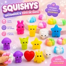 Squishy Bichinhos/Pata de Gato Kit 15/20/25 uni Brinquedo Macio de Apertar, Lembrancinha Decoração
