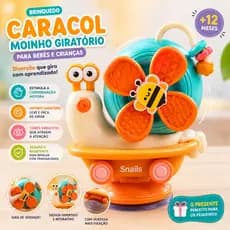 Brinquedo Caracol Moinho Giratório para Bebês e Crianças - Brinquedo Divertido Coordenação Motora