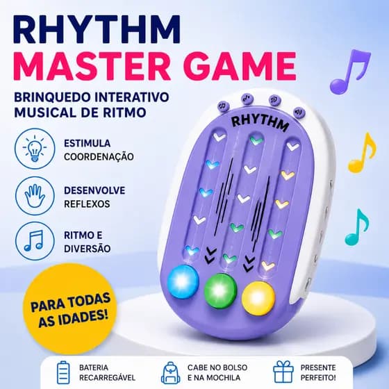 Brinquedo Interativo Musical de Ritmo Rhythm Master Game Machine Infantil e Adulto