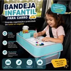 Bandeja Organizador Infantil Para Carro e Viagens Mesa Multifuncional Com Compartimentos