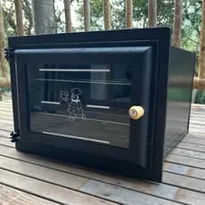 Forno Grande Fogão A Lenha 54x40x51 Porta Vidro Padeirinho Caixote Aço