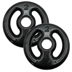 Kit 2 Anilhas 2Kg Emborrachada Academia Musculação Preto (ENVIO IMEDIATO)