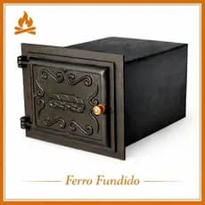 Forno Pequeno Fogão A Lenha 35x28x48 Porta Ferro Caixote Aço
