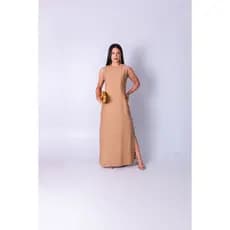 Vestido Longo Feminino Alfaiataria Elegante Com Fenda - Débora