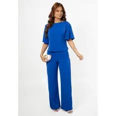 Conjunto Feminino Calça Pantalona E Blusa Manga Curta - Tânia