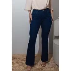 Calça Jeans Flare Feminina Escura Cintura Alta Confortavel - Raquel