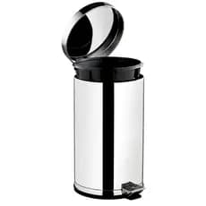 Lixeira Banheiro Inox Cozinha Com Pedal E Cesto Removível 4,5 10,5 e 15 litros Cesto De lixo